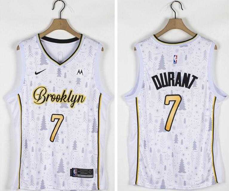 Nets 7 Kevin Durant White Nike Christmas Edition Swingman Jersey,We sell and wholesale Nets 7 Kevin Durant White Nike Christmas Edition Swingman Jersey on line form chian!